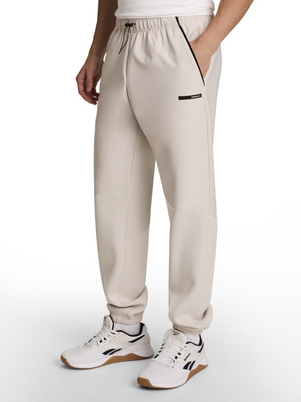 Reebok Men's Commuter Hybrid Jogger Pants Athletic Beige XXL Tapered